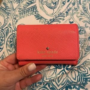 Kate Spade Coral Pink Card Holder / Coin Purse